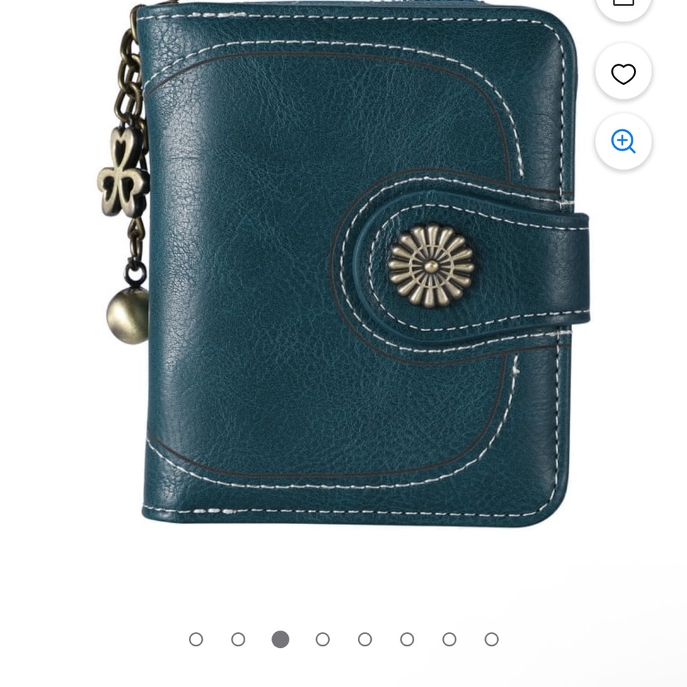 Chic Teal Wallet with Chain Charm - Picture 6 of 7